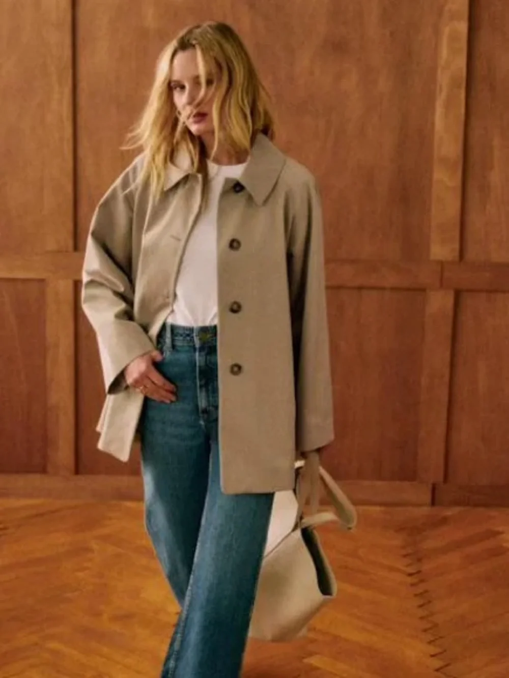 Sezane carter jacket in light beige size FR36/US4 NWOT - Picture 2 of 6